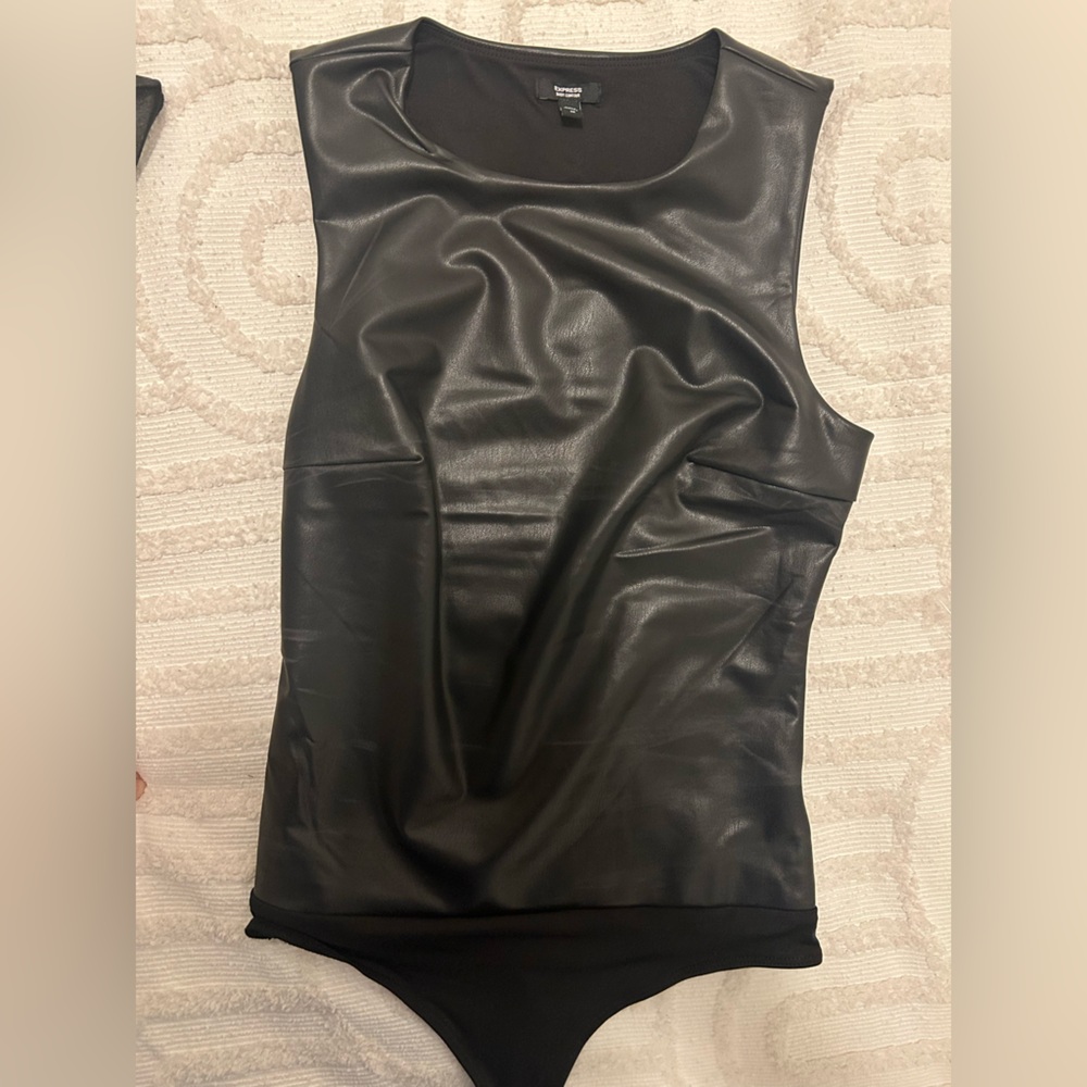 Leather contour bodysuit